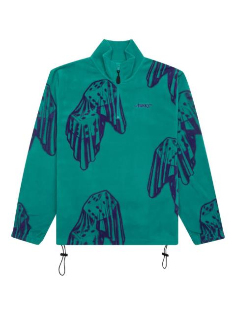 Dice-print fleece quarter-zip sweatshirt