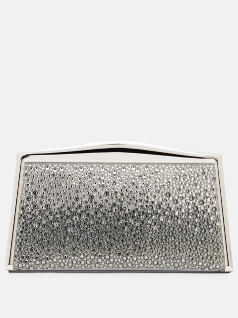 Jolie suede clutch with Swarovski® crystals