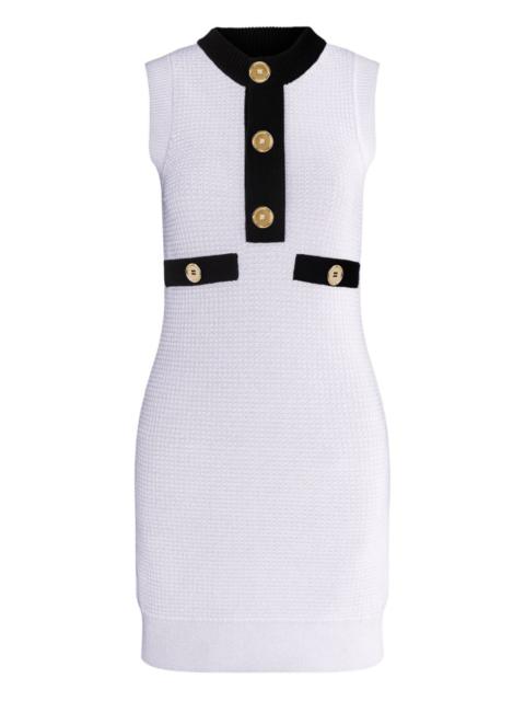 textured sleeveless mini dress