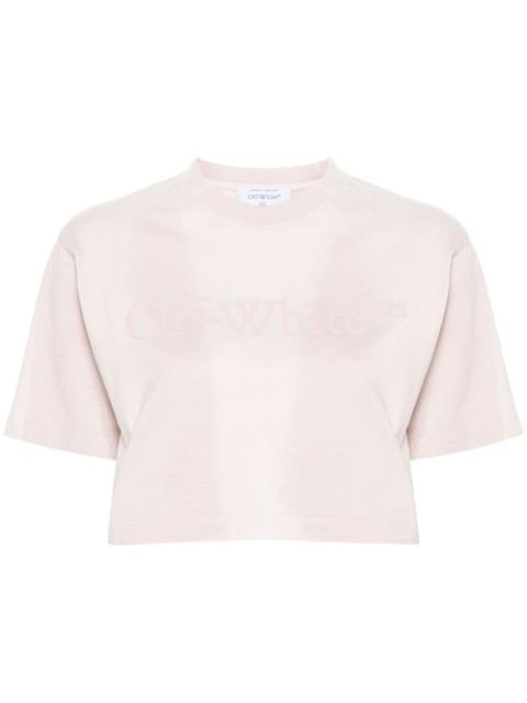 rubberised-logo cropped T-shirt