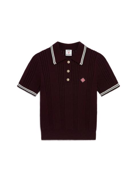 Cotton Knit Short Sleeve Polo | Casablanca Paris