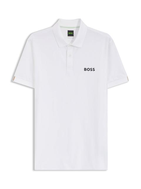 ACTIVE STRIPE-JERSEY SLIM-FIT POLO SHIRT WITH FOUR-WAY STRETCH