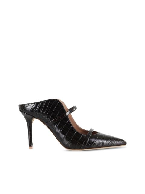 85mm Maureen crocodile-effect pointed-toe mules
