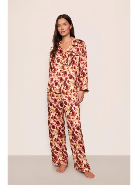 Eberjey x  Lily Aldridge - Inez Washable Silk Printed Long PJ Set