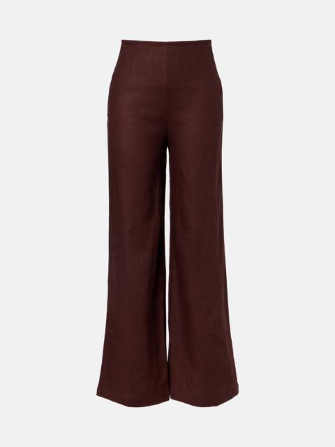 Syna linen wide-leg pants