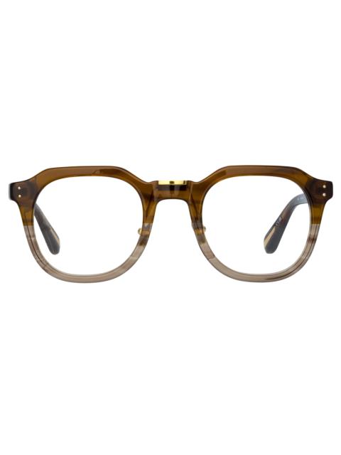 MEN'S FLETCHER ANGULAR OPTICAL FRAME IN CARAMEL HORN