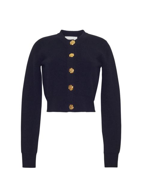 Ellery Cardigan
A Timeless Wardrobe Staple with Elegant Gold Floral Buttons