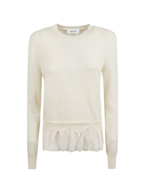lace pleated sweater
