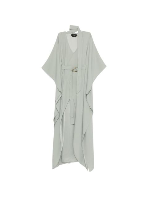 belted tie-detail maxi dress