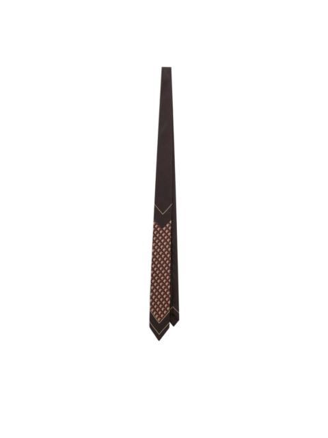 monogram-pattern silk tie