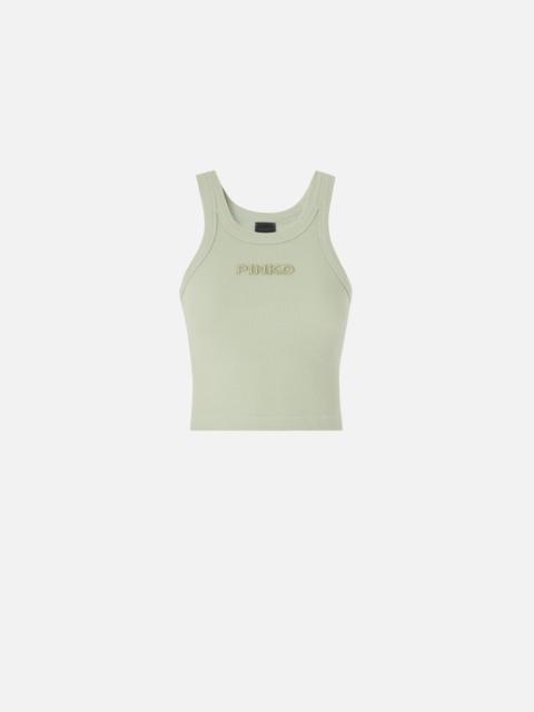CROPPED VEST TOP WITH PINKO LOGO