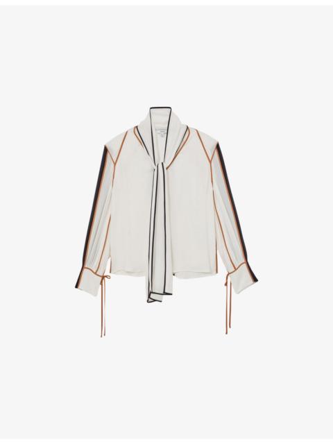 Lulu Tie-Neck Woven Blouse