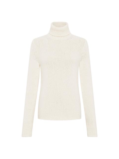 Nelle Knit Turtleneck in Ivory Cashmere