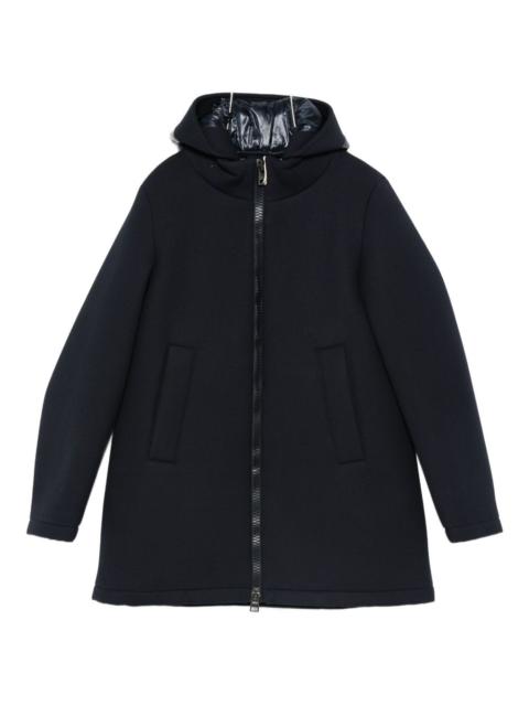 hooded zip-fastening jacket