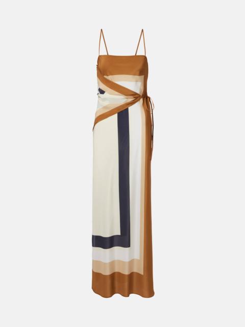 Printed silk maxi dress