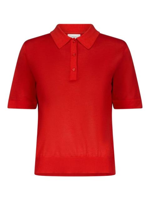 Migo button ribbed polo shirt