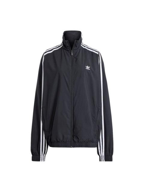 adidas Original Adilenium Oversize Track Top Asia Sizing 'Black Whtie' IV9339