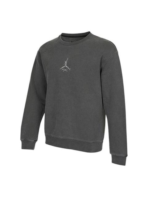 Men's Air Jordan As J Flt Hrtg Flc Crew Embroidered Logo Sports Solid Color Knit Pullover Round Neck