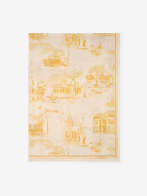 London Landmarks Wool Silk Scarf