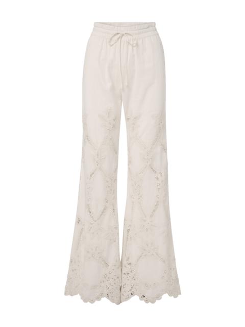 DAISY WIDE-LEG EYELET PANT