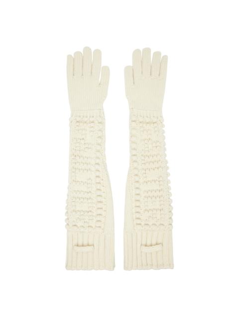Off-White Cable Knit Gloves