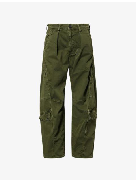 Flight Barrel-Leg Stretch-Cotton Trousers