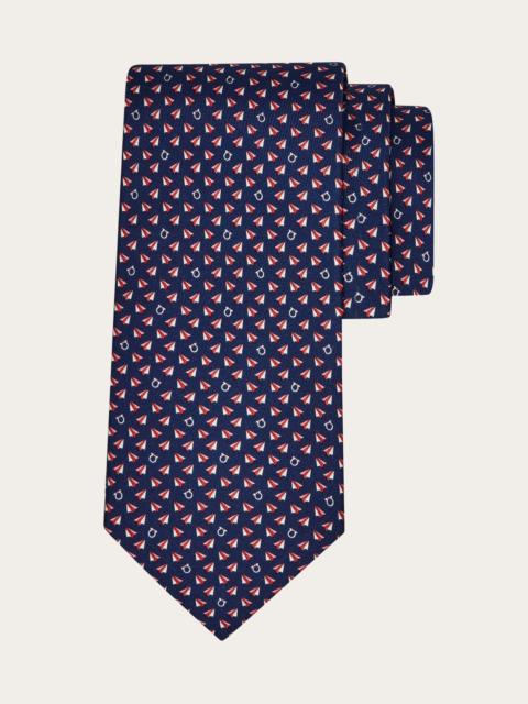 Mail print silk tie