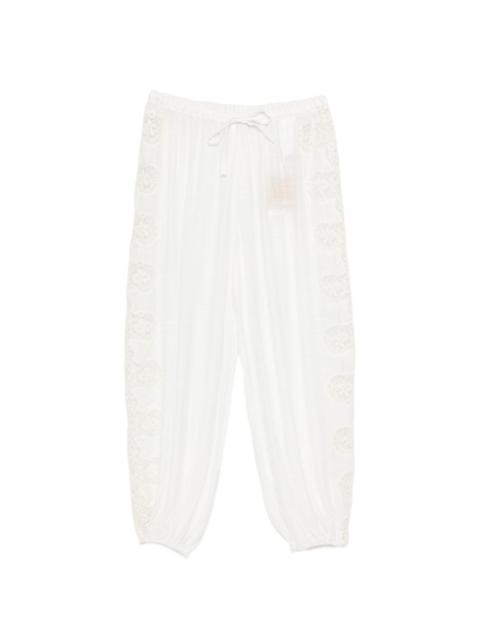 Aya lace-detail trousers
