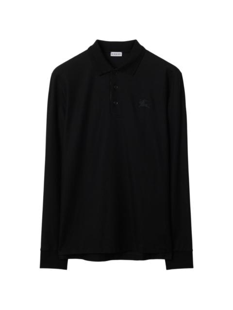long-sleeve cotton polo shirt