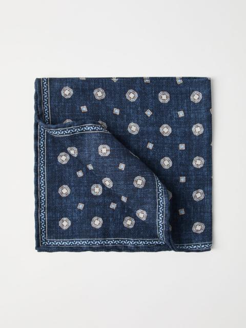 Double face silk pocket square