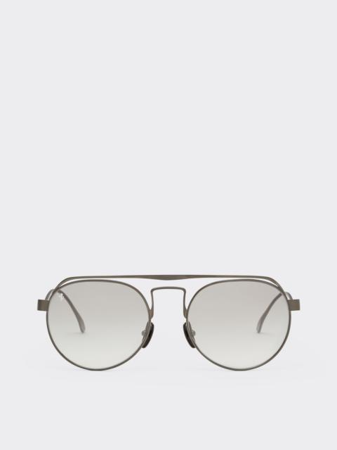 Ferrari sunglasses in matte gunmetaltitanium with silver mirrored lenses