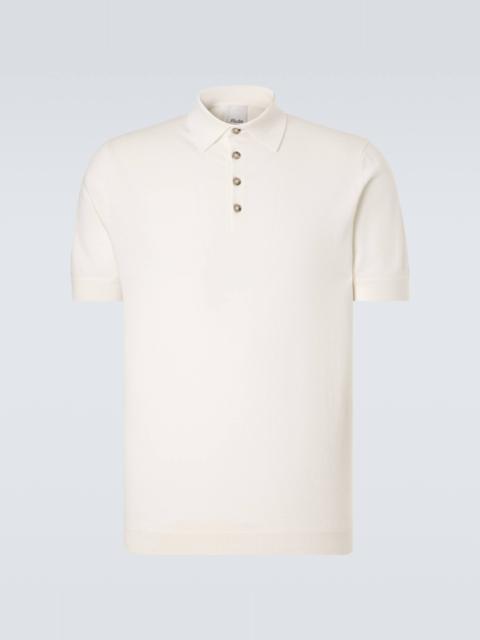 Cotton, silk, and cashmere polo shirt