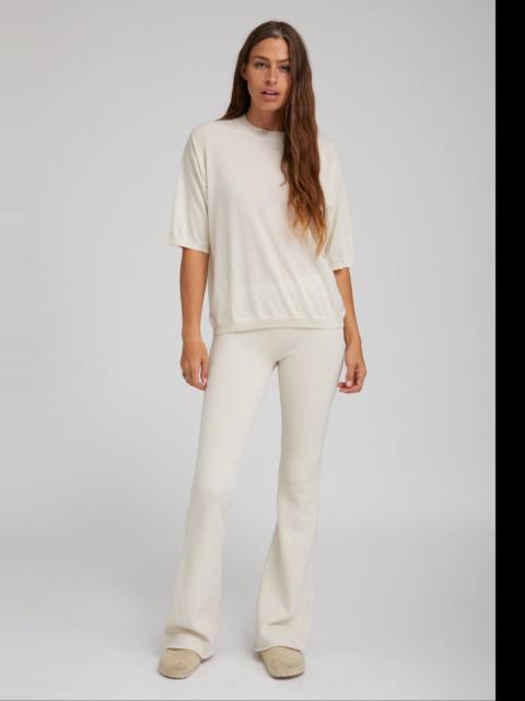 VINTAGE WHITE TRI-BLEND MICRO FLARE PANTS
