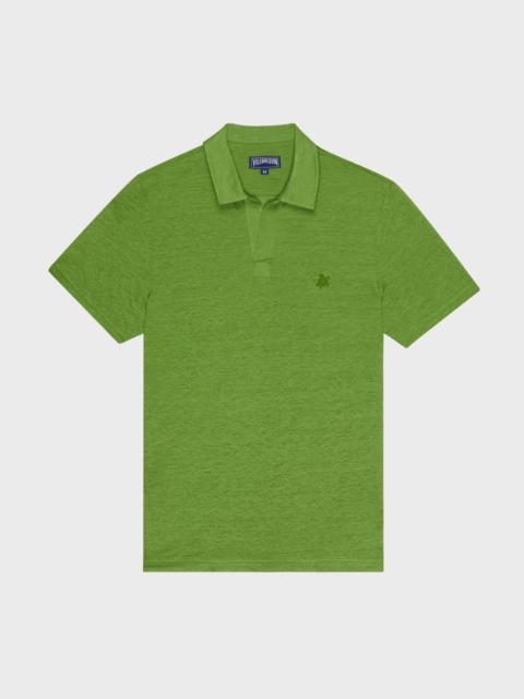 Men Linen Jersey Polo Solid