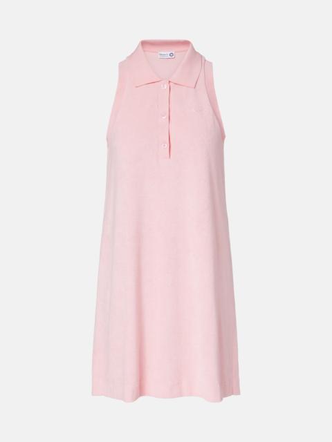 Logo cotton terry polo dress