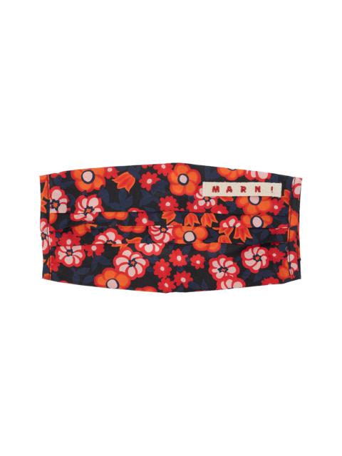 Marni Logo Floral Facemask 'Red'