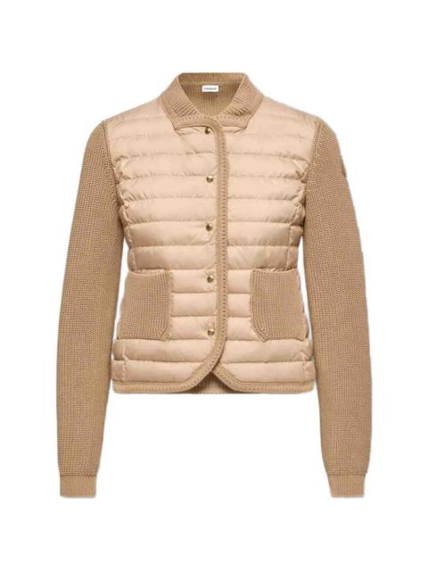 panelled padded cardigan