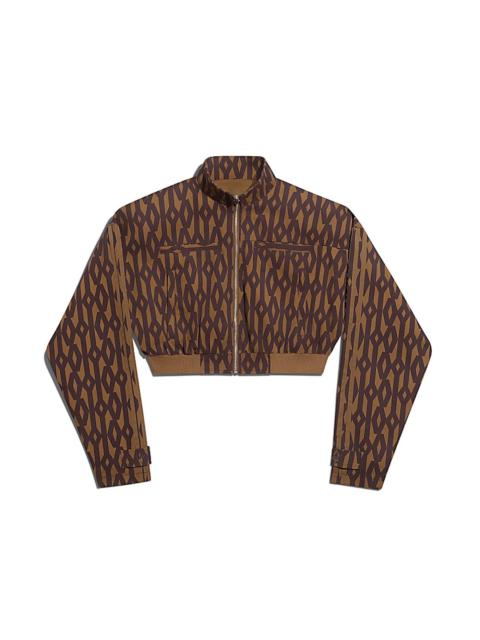 adidas Ivy Park Crop Monogram Track Jacket Wild Brown/Night Red