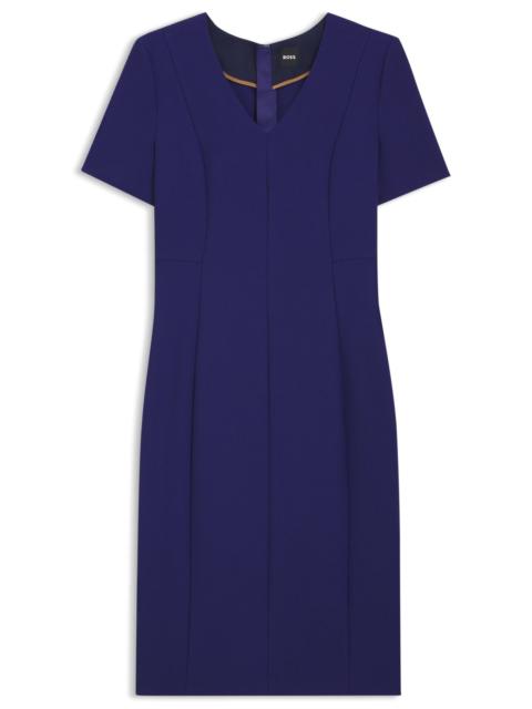 V-NECK DRESS IN STRETCH FABRIC