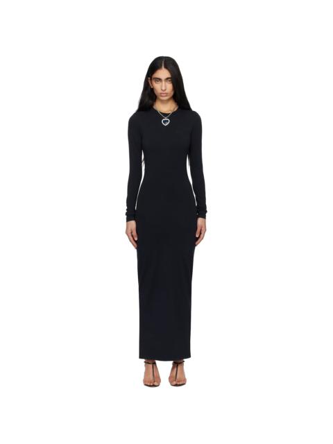Black Ribbed Maxi Dress