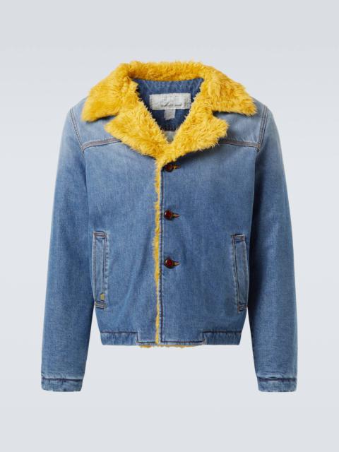 Faux shearling-lined denim jacket