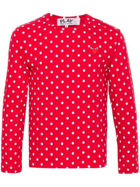 polka-dot cotton T-shirt