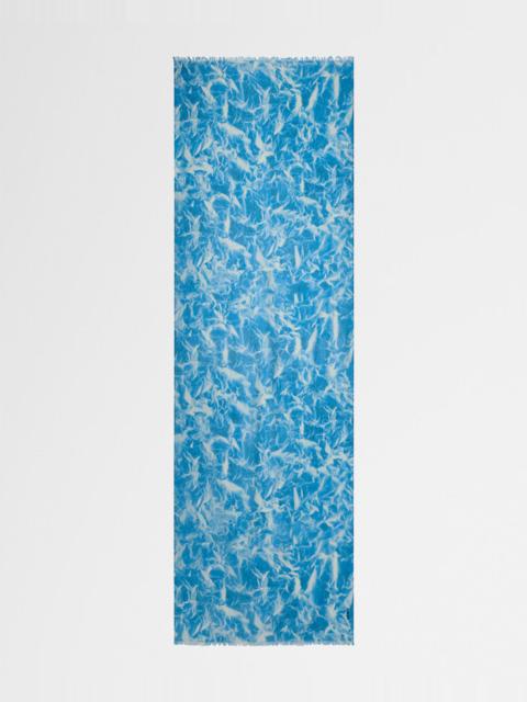 Whitecaps-Print Cashmere Scarf