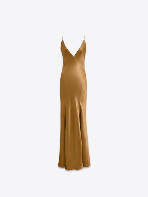 v-neck dress in silk satin