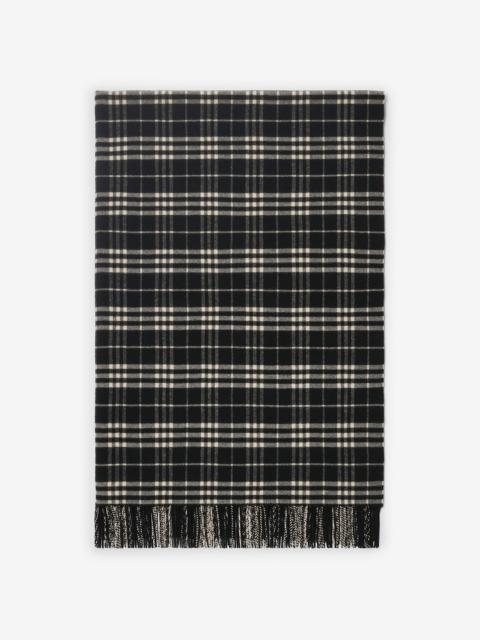 Check Wool Cashmere Blanket