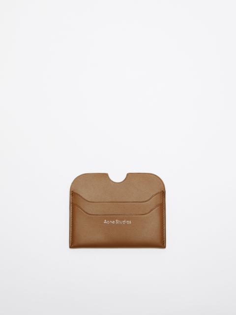 Leather card holder - Camel brown