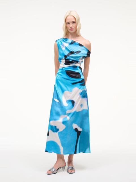 STAUD PHARE SILK DRESS BLUE HAZE