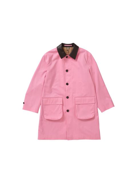 Supreme Burberry Leather Collar Trench Pink