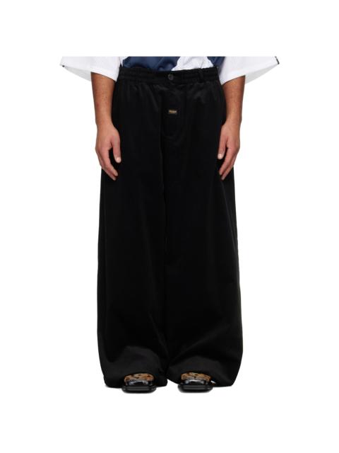 Black Extreme Wide Leg Tailored Trousers