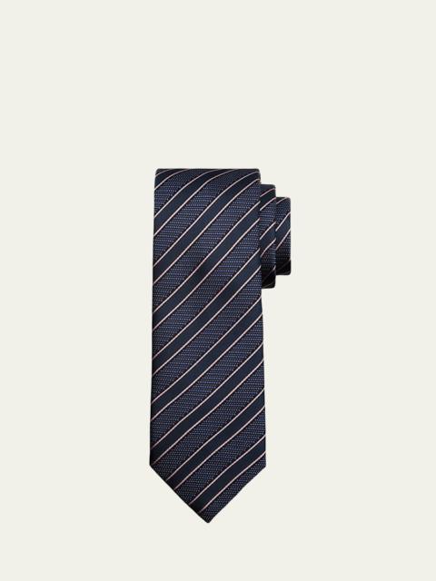 Men's Diagonal Stripe Jacquard Silk Tie
